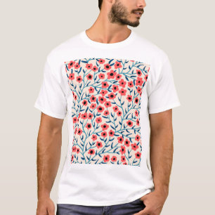 Camiseta Resumen Floral: Patrón Vintage floreciente.