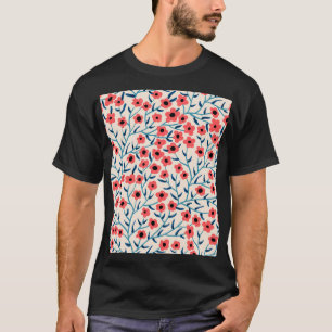 Camiseta Resumen Floral: Patrón Vintage floreciente.
