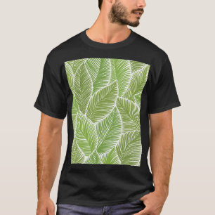 Camiseta Resumen floral verde, fondo sin costuras.
