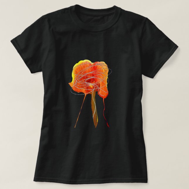 Camiseta Resumen garabato flor floral arte moderno (Diseño del anverso)