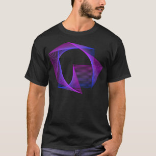 Camiseta Resumen Geometría Línea Arte Neón Distorsión Cuadr