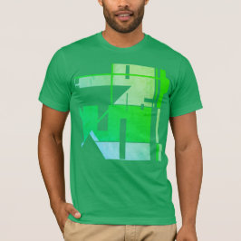 Camiseta Resumen geométrico azul verde Aspecto del arte sur