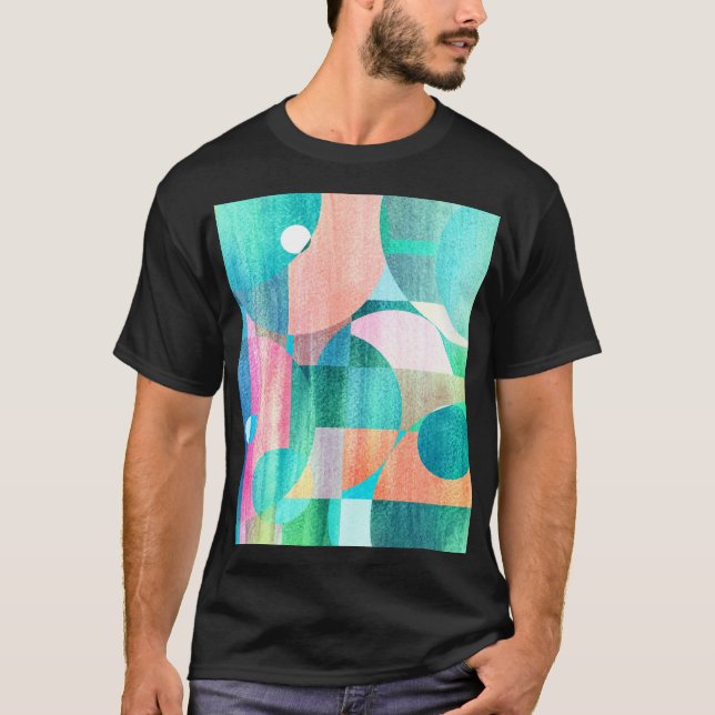 Camiseta Resumen geométrico brillante y colorido (Anverso)