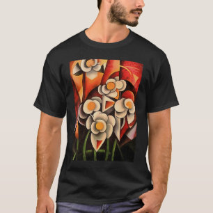 Camiseta Resumen Geométrico Calla Lilies En Tonos Marrones