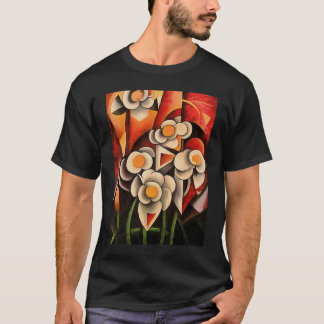 Camiseta Resumen Geométrico Calla Lilies En Tonos Marrones