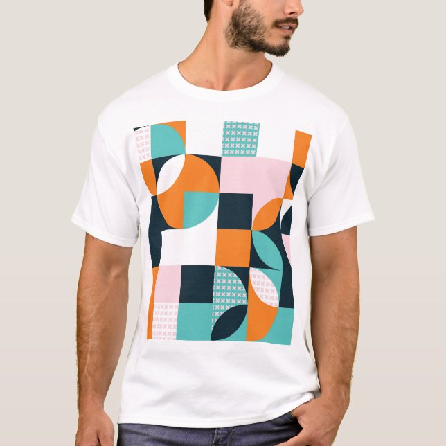 Camiseta Resumen Geométrico: Efecto 3D colorido. (Anverso)