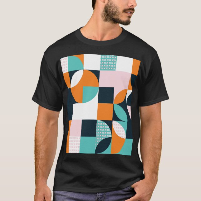Camiseta Resumen Geométrico: Efecto 3D colorido. (Anverso)