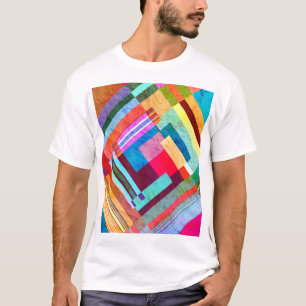 Camiseta Resumen geométrico, fondo de color gráfico.