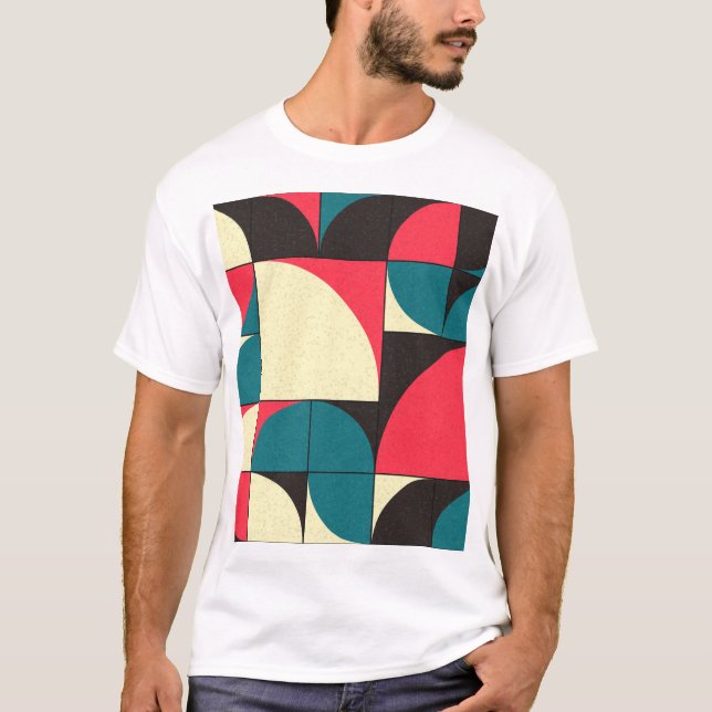 Camiseta Resumen geométrico, ilustracion de arte computacio (Anverso)