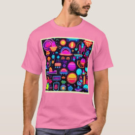 Camiseta Resumen geométrico neón