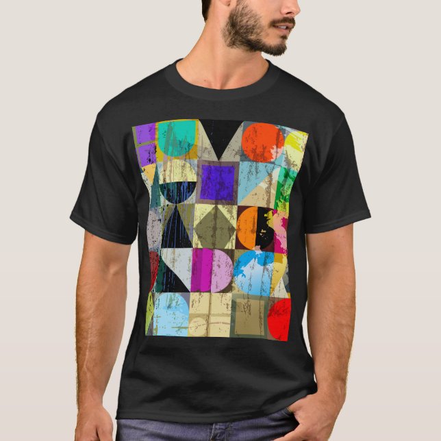Camiseta Resumen geométrico: trazos y salpicaduras (Anverso)