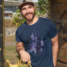 Camiseta Resumen Grizzly azul grunge paw paw