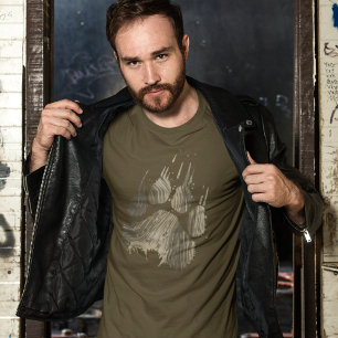 Camiseta Resumen Grunge Brown Grizzly Bear Paw Claw