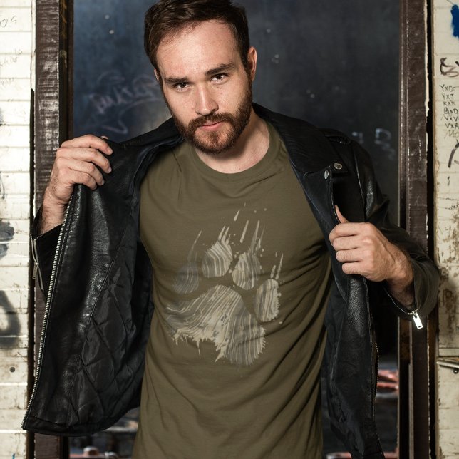 Camiseta Resumen Grunge Brown Grizzly Bear Paw Claw (Subido por el creador)