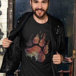 Camiseta Resumen Grunge multicolor Grizzly Bear Paw Claw