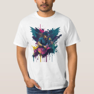 Camiseta Resumen Guitariano Colorido Artsy Divertido capric