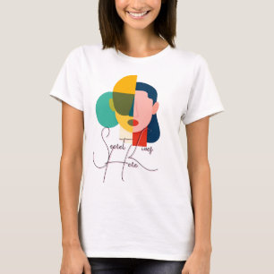 Camiseta Resumen Ilustracion de cara geométrica