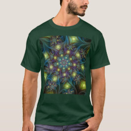 Camiseta Resumen ilustrado brillante arte fractal púrpura V