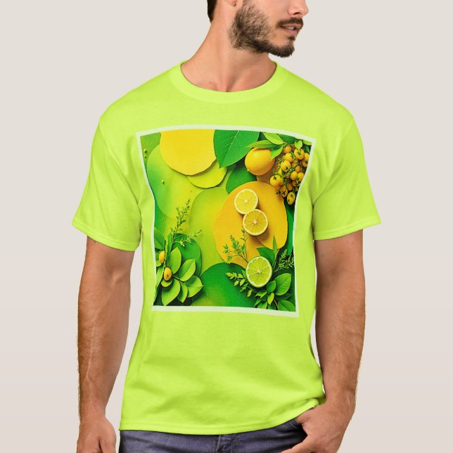 Camiseta Resumen Lemon Lime Nature Art (Anverso)