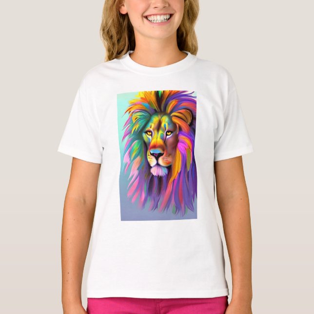 Camiseta Resumen Lion Face Mystical Fantasy Art (Anverso)