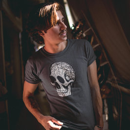 Camiseta Resumen Mandelbrot Fractut Skull Black Mens