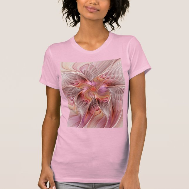 Camiseta Resumen mariposa colorida Fantasía arte fractal (Anverso)