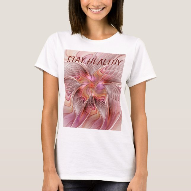 Camiseta Resumen mariposa colorida Fantasía arte fractal (Anverso)