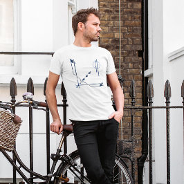 Camiseta Resumen moderno de Marina y Gris Elegante