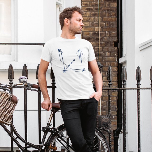 Camiseta Resumen moderno de Marina y Gris Elegante (Subido por el creador)