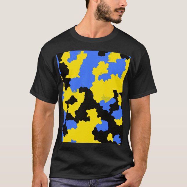 Camiseta Resumen moderno Diseño del patrón amarillo azul ne (Anverso)