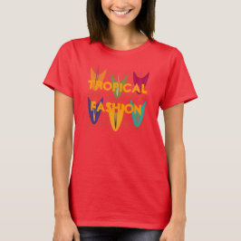 Camiseta Resumen moderno Patrón de tulipanes Moda tropical 