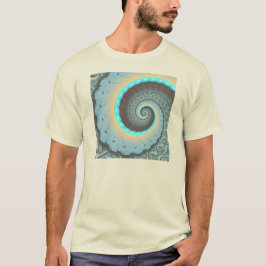 Camiseta Resumen Naranja azul turquesa espiral de arte frac