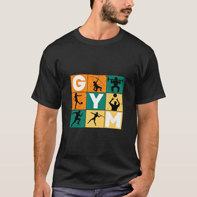 Camiseta Resumen Naranja Verde Amarillo GIMNASIO Arte Depor (Anverso)