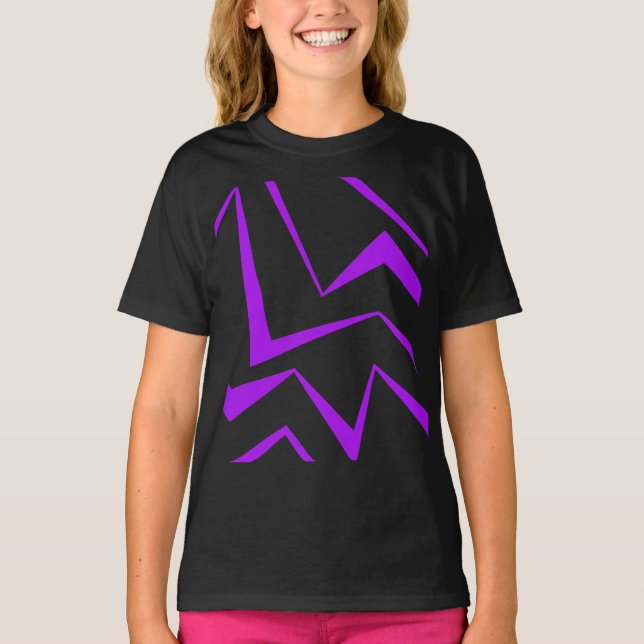 Camiseta Resumen, negrita, patrón de zigzag geométrico vibr (Anverso)