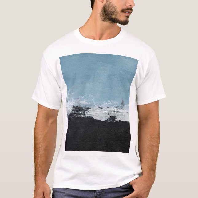 Camiseta Resumen, Paisaje Creativo Pintado A Mano. (Anverso)