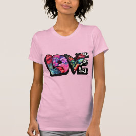 Camiseta Resumen Palabra de amor Graffiti Valentine Floral 