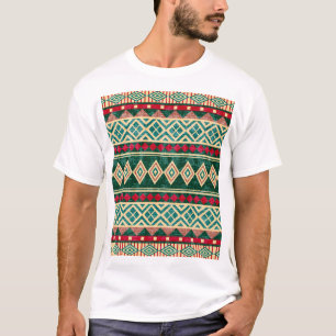 Camiseta Resumen Patrón de estilo geométrico africano
