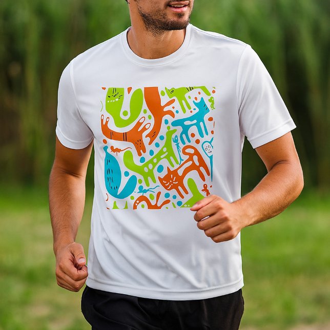 Camiseta Resumen Patrón de gato Arte Mascota moderno y capr (Subido por el creador)