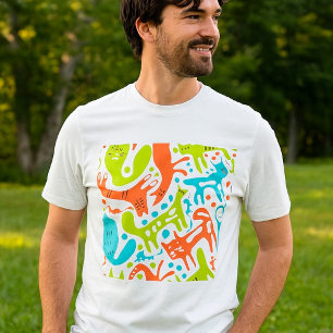 Camiseta Resumen Patrón de gato Arte Mascota moderno y capr