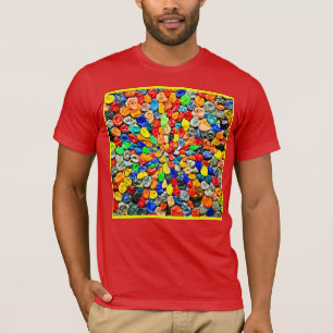 Camiseta Resumen Patrón de piedras de caos coloridas