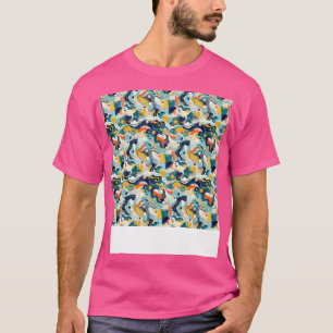 Camiseta Resumen Patrón sin costura Líneas geométricas Form