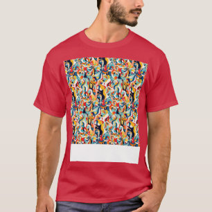 Camiseta Resumen Patrón sin costura Líneas geométricas Form