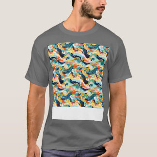 Camiseta Resumen Patrón sin costura Líneas geométricas Form