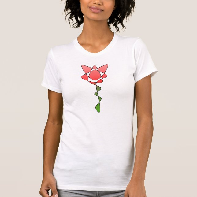 Camiseta Resumen perpetuo Flor Arte Rojo Tulipán Continuo (Anverso)