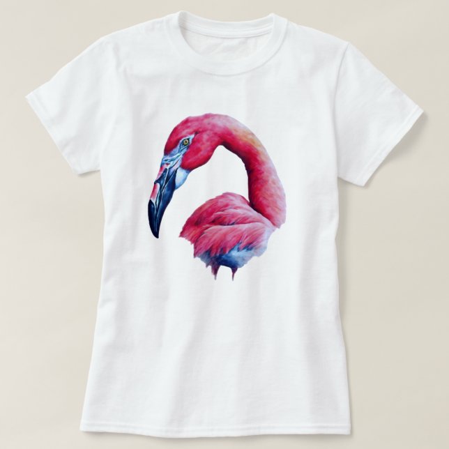 Camiseta Resumen Pintura De Flamingo Rosa (Diseño del anverso)