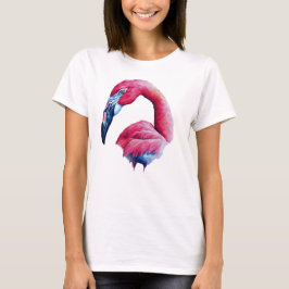 Camiseta Resumen Pintura De Flamingo Rosa