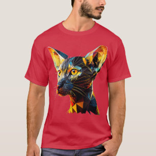 Camiseta Resumen Retrato oriental de gato de Shorthair