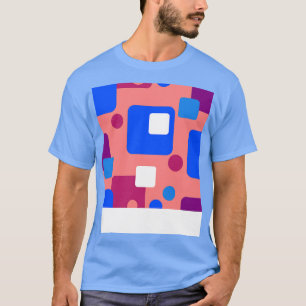 Camiseta Resumen retro espacio de sueño azul magenta blanco
