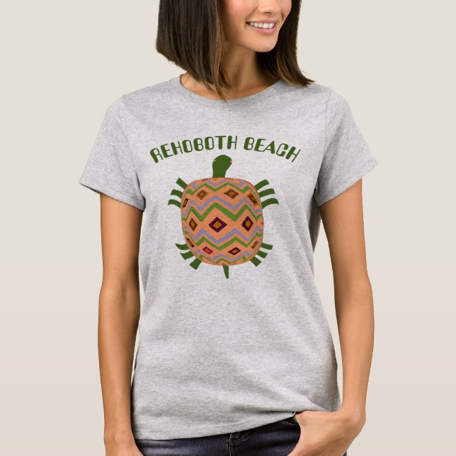 Camiseta Resumen Tortuga, editar nombre de playa, (Anverso)
