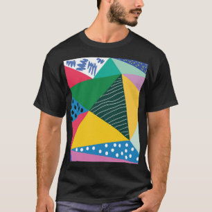 Camiseta Resumen Triangular: Decoración de cosecha geométri